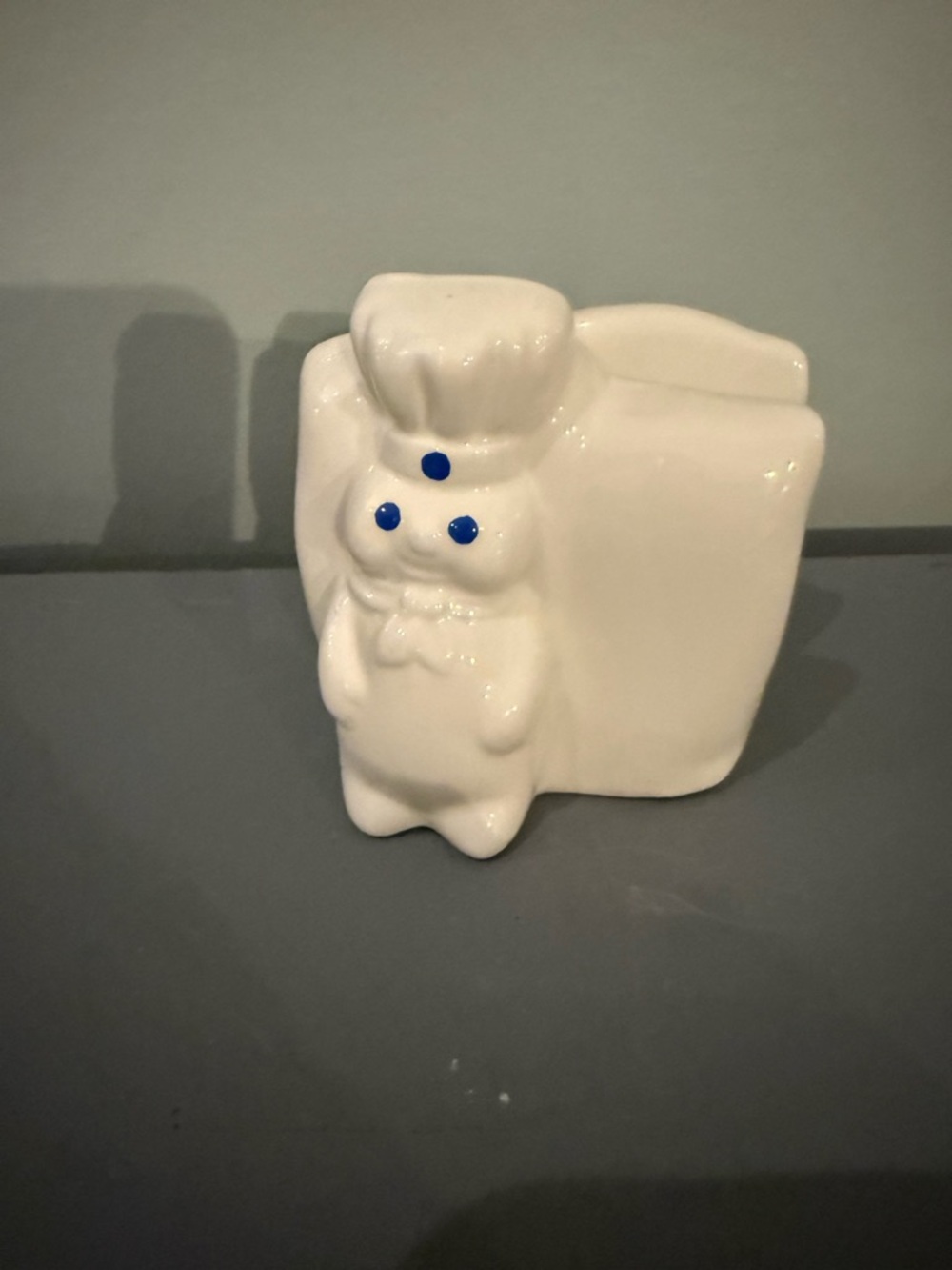 Vintage Pillsbury Doughboy Ceramic Napkin Holder - White